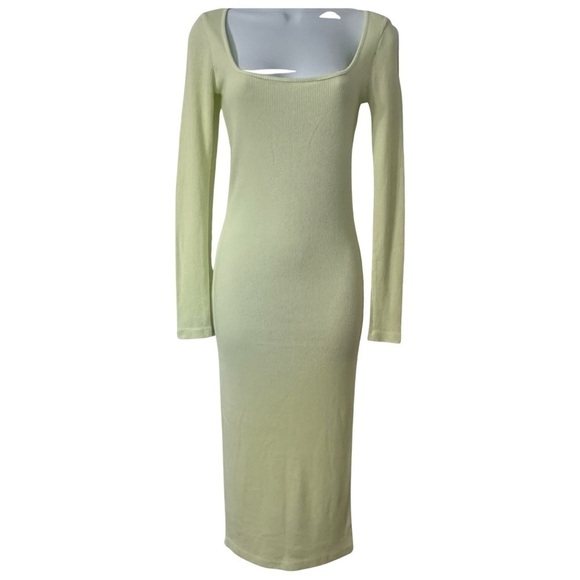 Monrow-Revolve light lime green midi, ribbed, NWOT small - Picture 1 of 7
